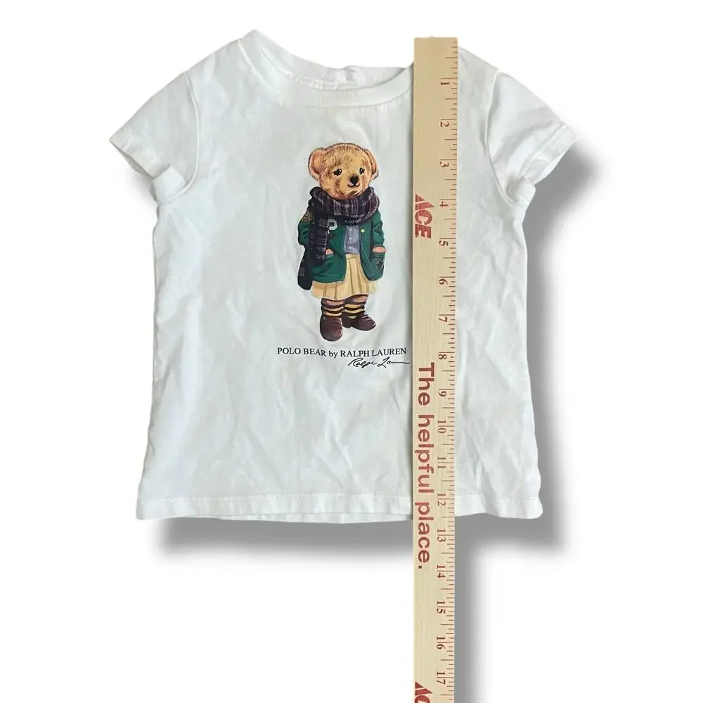Ralph Lauren Polo Bear Tee 18M White Graphic‎ Toddler Shirt Cotton Preppy